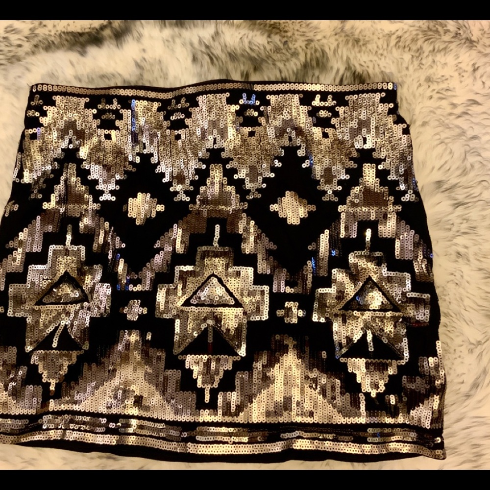 Sequin Aztec Mini Skirt
